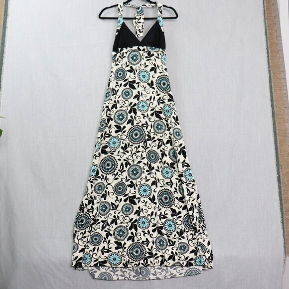 Ruby Rox Halter Maxi Dress M Retro 70s Floral Fit & Flare Boho Summer Beach - Picture 13 of 16